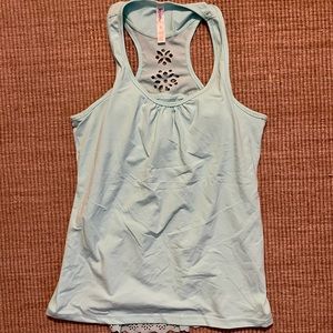 Kyodan Mint Performance Tank with Cut-out detail and Built-in Bra M